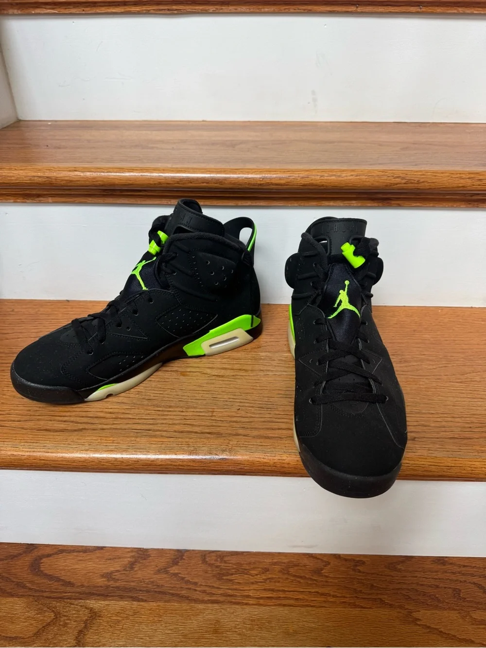 Jordan High-Top Sneakers in Black with Neon Green Jumpman